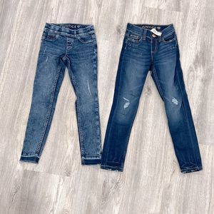 2 pair Justice jeans size 8 slim